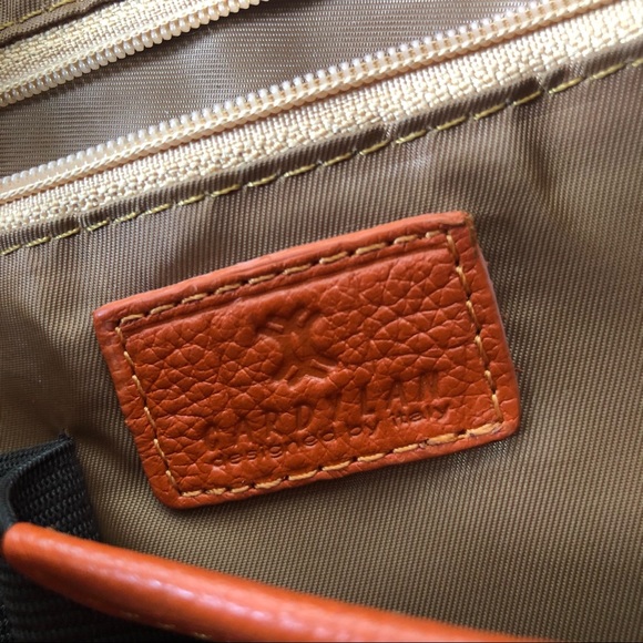 Vintage CARDYLAN Italian Leather Orange Handbag - Picture 5 of 7